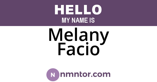 Melany Facio