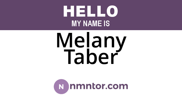 Melany Taber