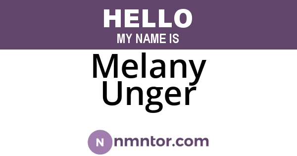 Melany Unger