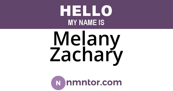 Melany Zachary
