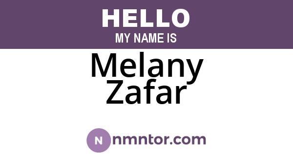 Melany Zafar