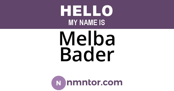 Melba Bader