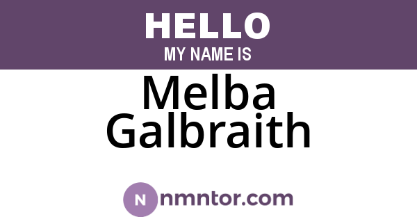 Melba Galbraith
