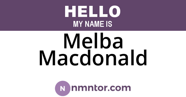 Melba Macdonald