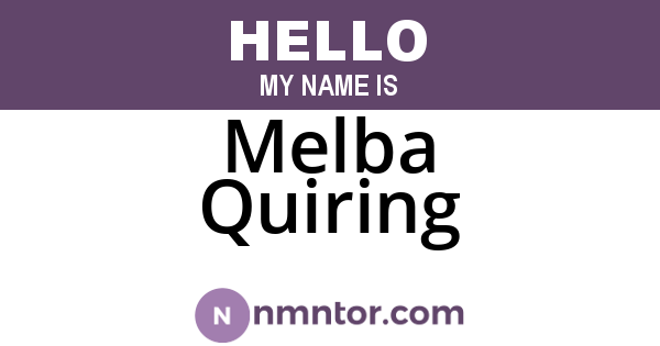 Melba Quiring