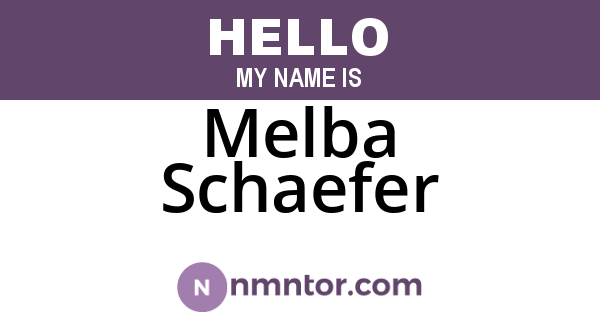 Melba Schaefer