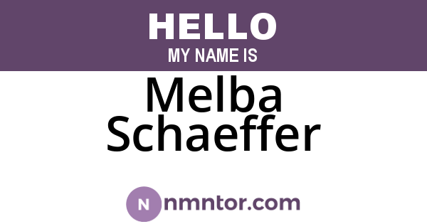 Melba Schaeffer