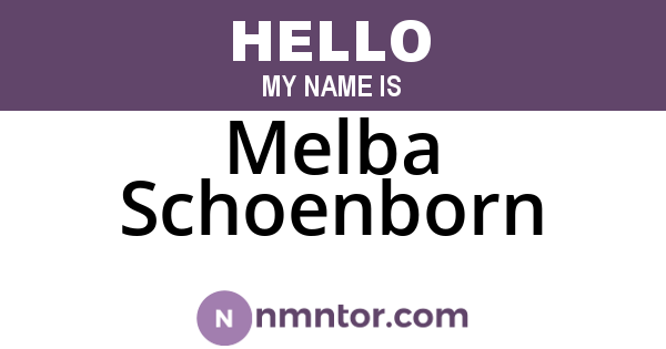Melba Schoenborn