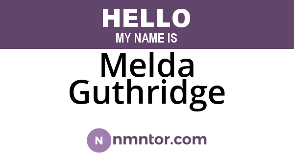 Melda Guthridge