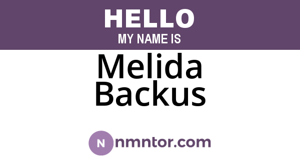 Melida Backus