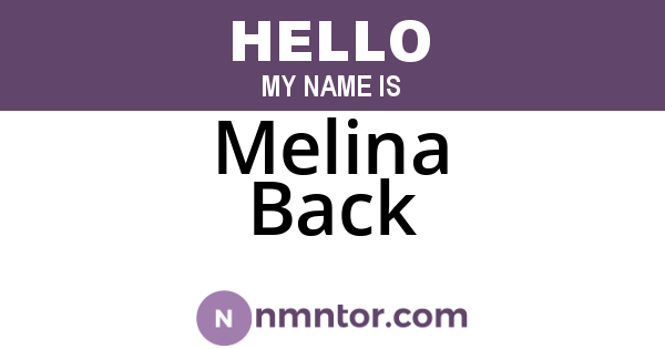 Melina Back