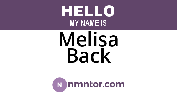 Melisa Back