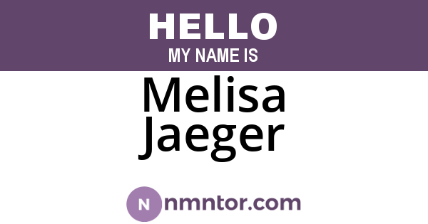 Melisa Jaeger