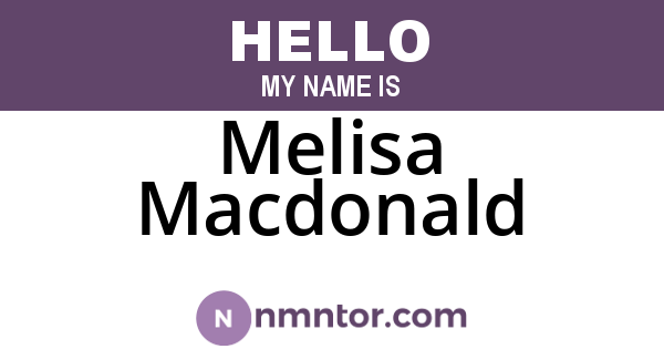 Melisa Macdonald