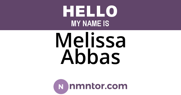 Melissa Abbas