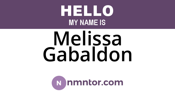 Melissa Gabaldon