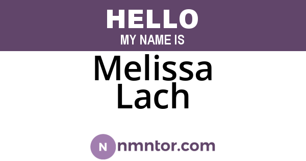 Melissa Lach