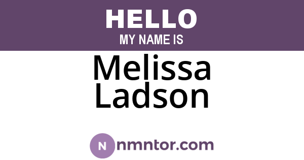 Melissa Ladson