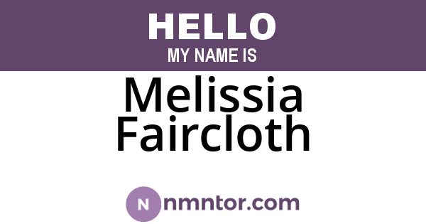 Melissia Faircloth