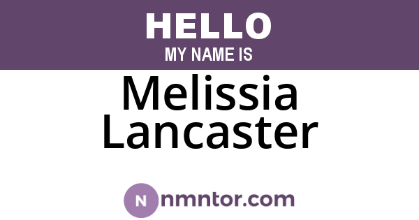 Melissia Lancaster