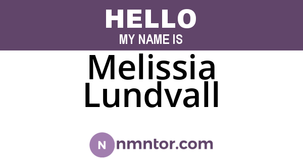 Melissia Lundvall