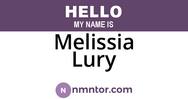 Melissia Lury
