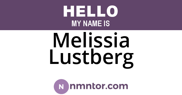 Melissia Lustberg