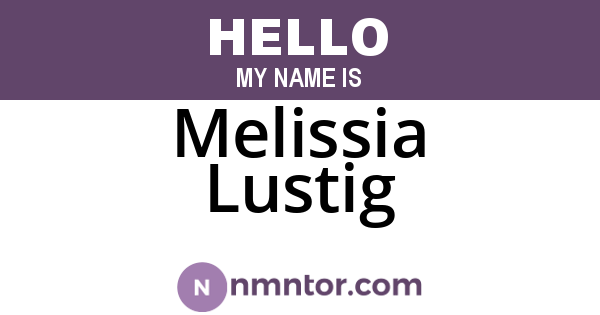 Melissia Lustig