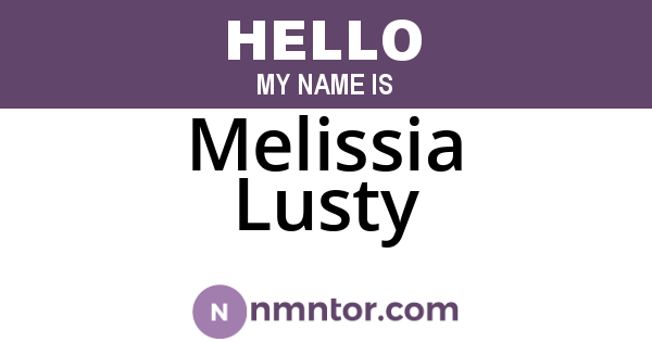 Melissia Lusty
