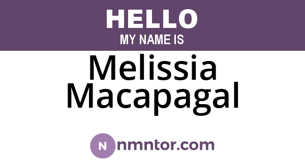 Melissia Macapagal