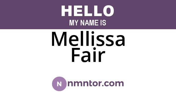Mellissa Fair