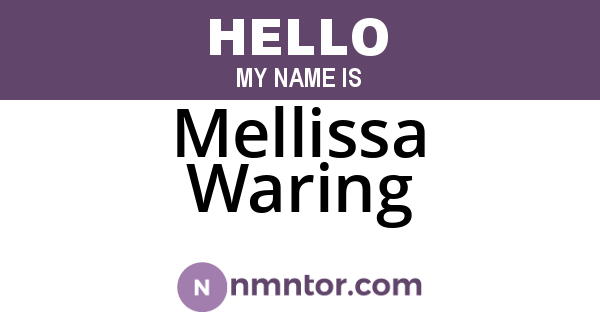 Mellissa Waring