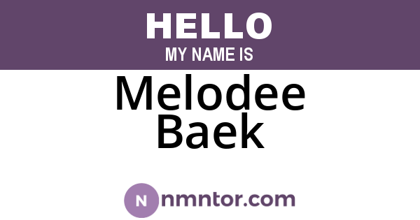 Melodee Baek