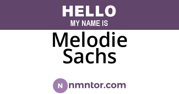 Melodie Sachs