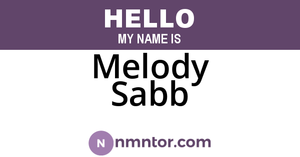 Melody Sabb