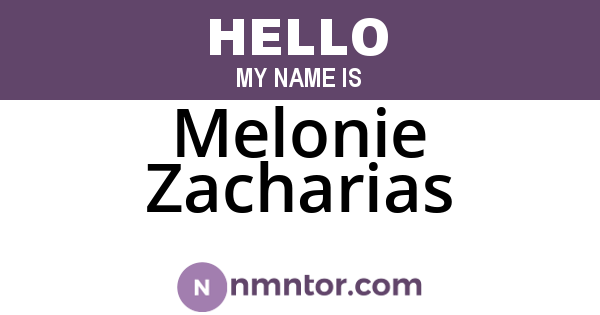 Melonie Zacharias