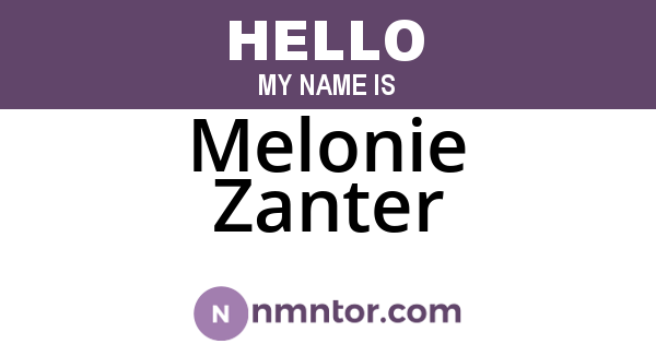 Melonie Zanter
