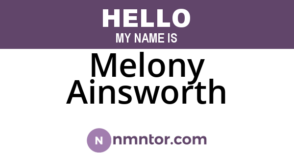 Melony Ainsworth
