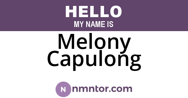 Melony Capulong