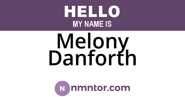 Melony Danforth