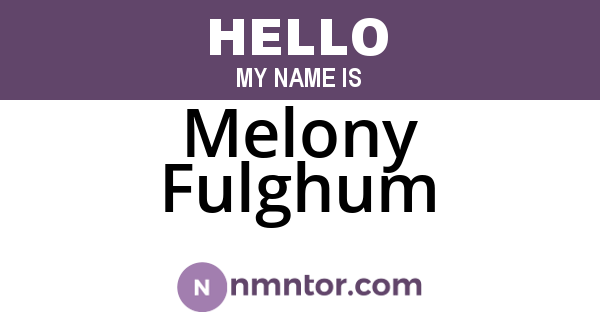 Melony Fulghum