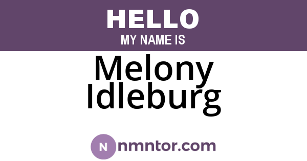 Melony Idleburg