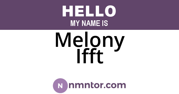Melony Ifft