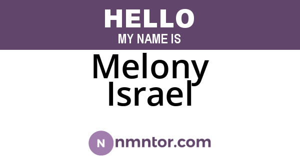 Melony Israel