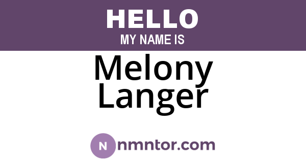 Melony Langer