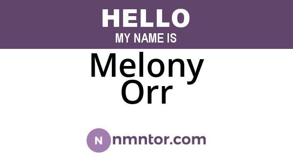 Melony Orr
