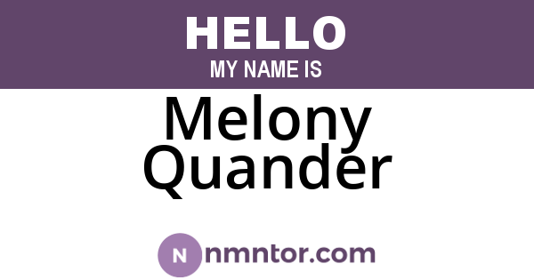 Melony Quander
