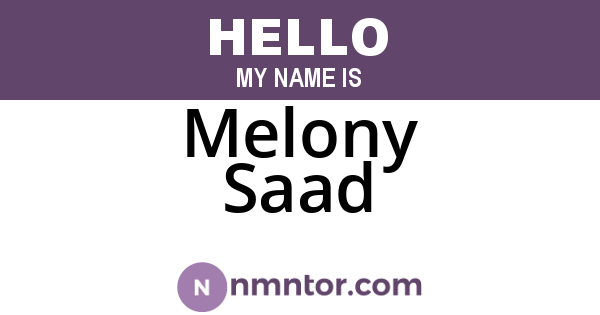 Melony Saad