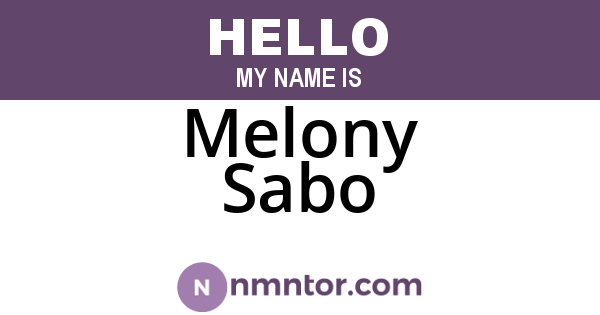 Melony Sabo