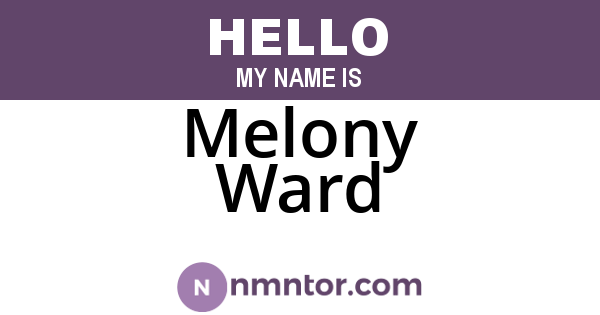Melony Ward
